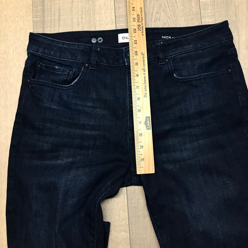 DL1961 Jeans Mens Size 34 X‎ 32 Actual 34X28 Dark Blue Nick Slim Bayou Preppy - Picture 11 of 13